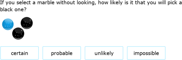 IXL - Certain, probable, unlikely and impossible (Year 2 maths practice)