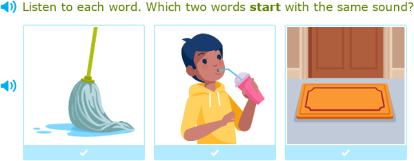 IXL - Which two words start with the same sound? (Year 2 English practice)