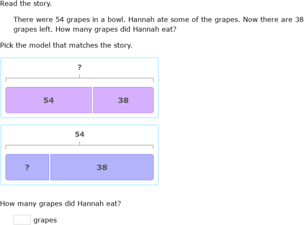IXL - Use models to solve addition and subtraction word problems - up ...