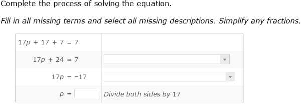 IXL - Solve equations: complete the solution (Year 10 maths practice)