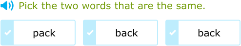 IXL - Choose the two words that are the same (Year 1 English practice)