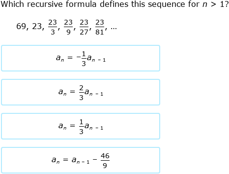 IXL - Write a formula for a recursive sequence (Year 12 maths practice)